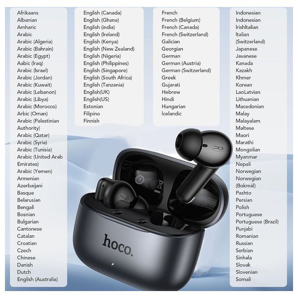  Hoco EQ27 - In Ear Bluetooth Earbuds - Bluetooth 5.4 - 320mAh With Case - Gray 