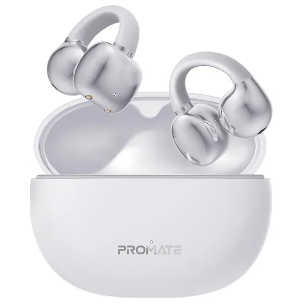  Promate AirClip - Bluetooth Headphone In Ear - Up To 6 Hours - Bluetooth 5.4 - White 