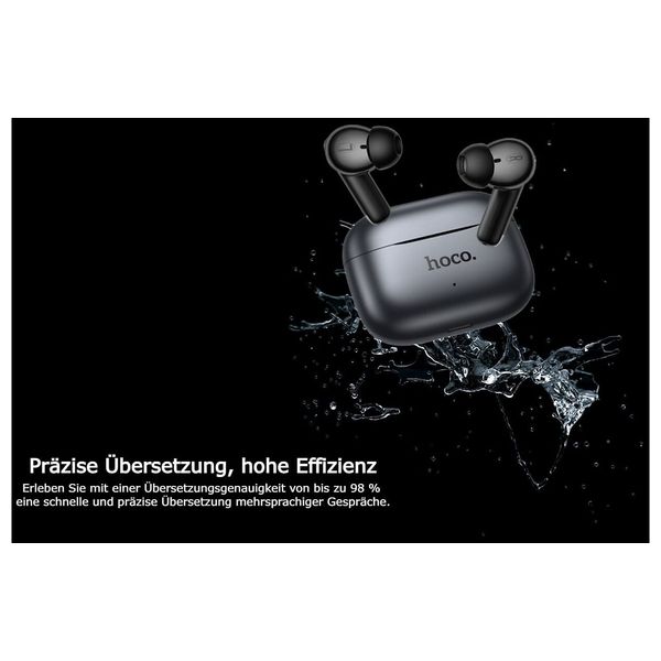  Hoco EQ27 - In Ear Bluetooth Earbuds - Bluetooth 5.4 - 320mAh With Case - Gray 