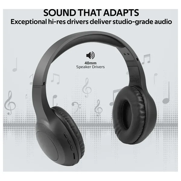  Promate LaBoca - Bluetooth Headphone Over Ear - Bluetooth 5 - 200 mAh - Black 