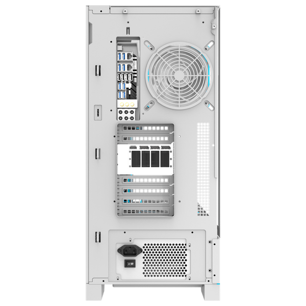 كيس كمبيوتر دارك فلاش DY450L برو - هيكل ATX فاخر مع مروحة تبريد واحدة - ابيض 