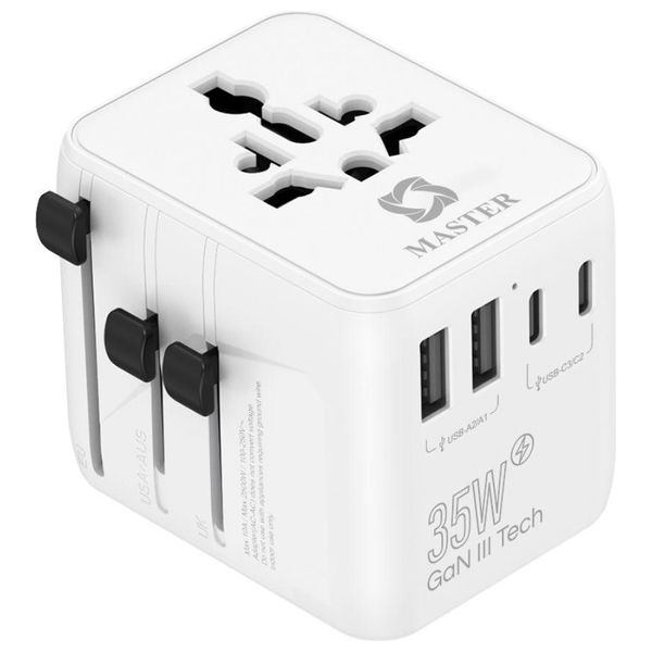  Master - Universal Travel Adapter - 35W - White 