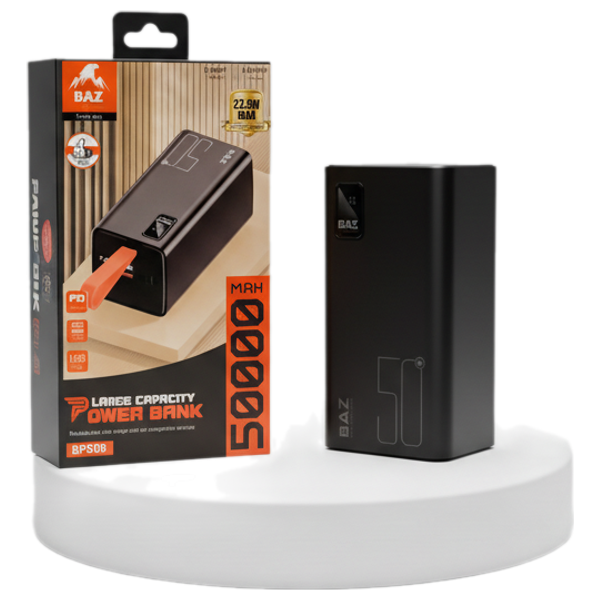  BAZ PS20W+QC22.5W FAST CHARGE – Power Bank – 5 output ports – Black 