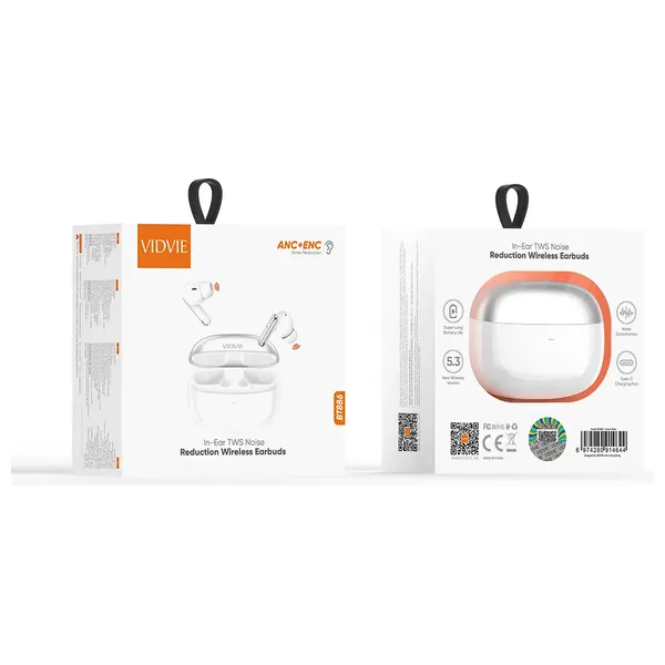  VIDVIE In-Ear TWS Noise Reduction – Wireless Earbuds – Playtime 5 hours – White 