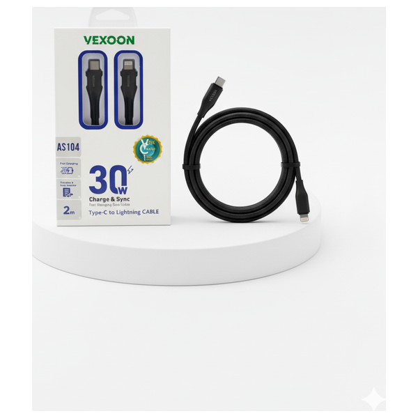  Vexoon AS104 - Cable USB-C To Lightning - 2 m - Black 