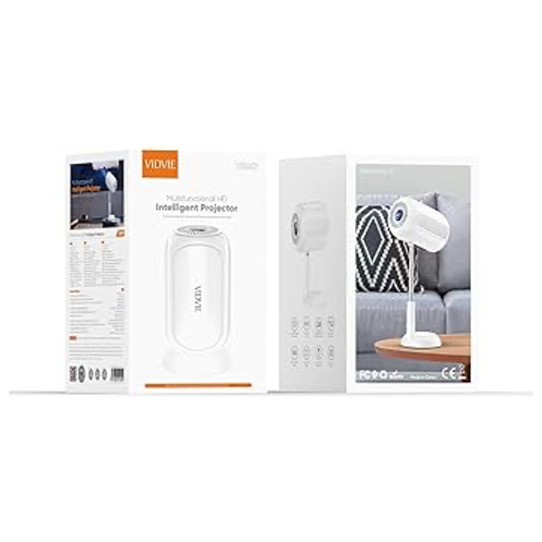  VIDVIE - Data Show - Multifunctional HD Intelligent Projector - WiFi 6 for faster and more stable wireless connection -White 