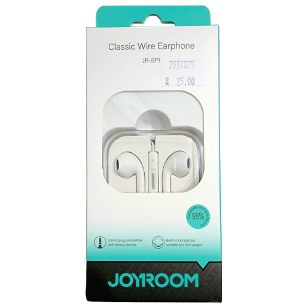  JOYROOM JR-EP1 Classic Wired Earphones - AUX - White 