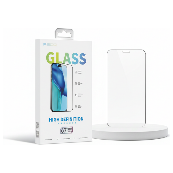  واقي شاشة زجاج مقسّى عالي الدقة ريتشي - لهاتف آيفون 15 برو - متين وواضح - شفاف 