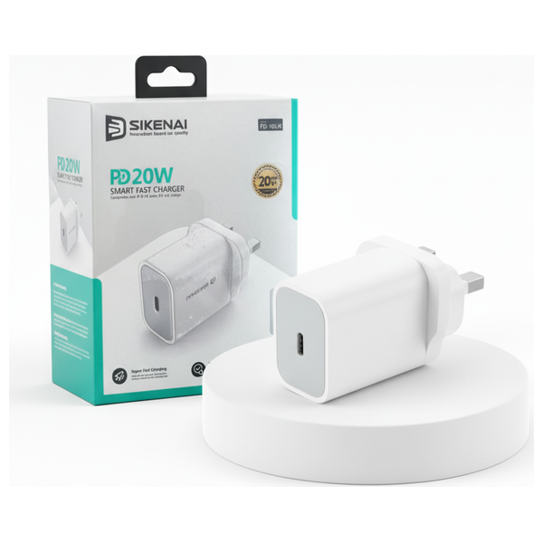  SIKENAI - Wall Charger - Single Port - 20W - White 