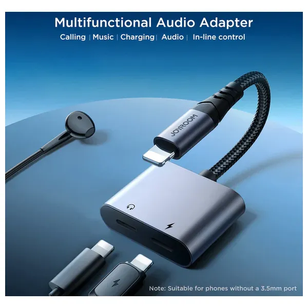 Joyroom - Audio Transfer 2-in-1 Adapter - Lightning to Dual Lightning - Black