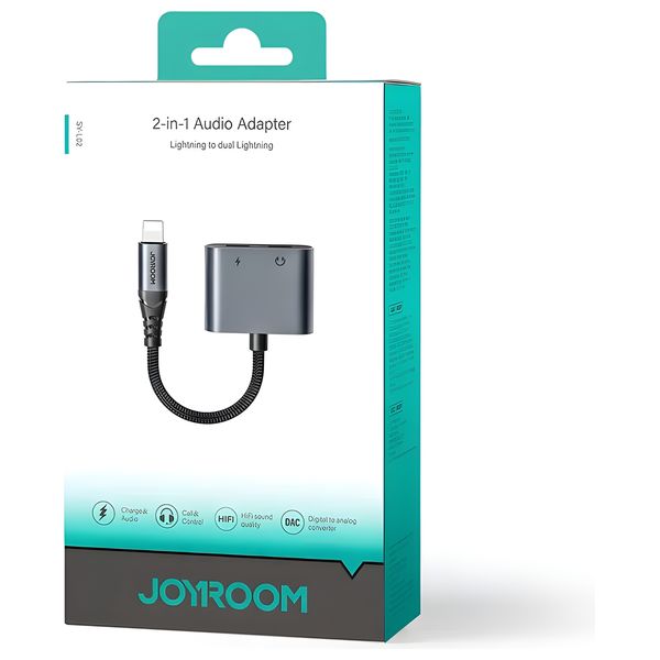 Joyroom - Audio Transfer 2-in-1 Adapter - Lightning to Dual Lightning - Black