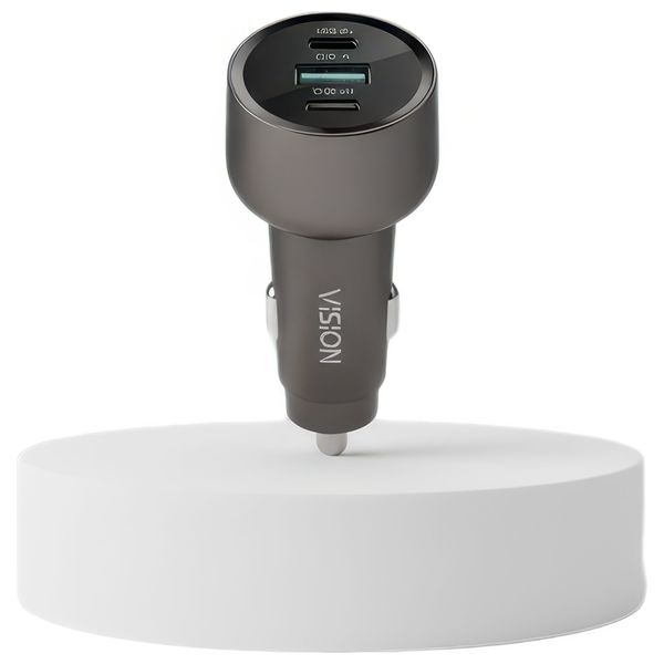  شاحن سيارة فيجن - 3 منافذ - 84 واط - اسود 