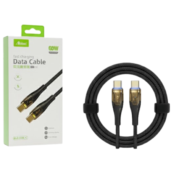 Allison USB-C to USB-A Cable - 60W - Fast Charging & Data Transfer - Black