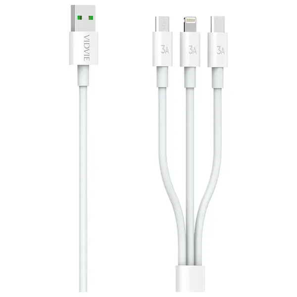  كيبل فيدفي 3 في 1 - CB4023 - بطول 1.5 متر - بقوة 5 فولط - أبيض 