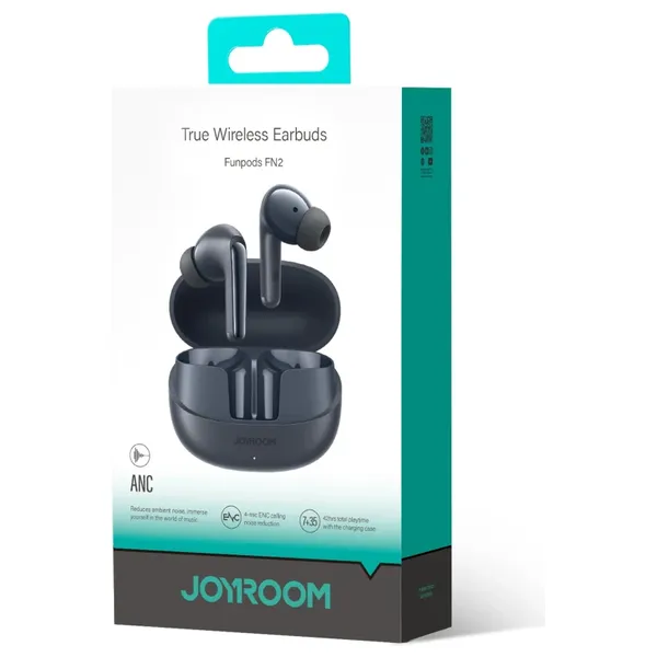  سماعة بلوتوث داخل الاذن جوي روم - JR FN2 - بلوتوث 5.4 - بطارية تعمل لمدة 42 ساعة - اسود 