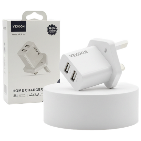  Vexoon - Wall Charger - Fast Charging - 2 Ports - White 