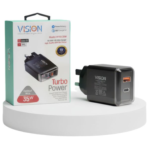  VISION Turbo Power Adapter 35W M166 – Wall Charger – Black 