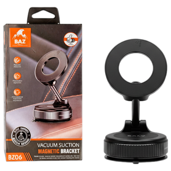  باز BZ06 – حامل هاتف مغناطيسي للسيارة – الدوران 360° – أسود 