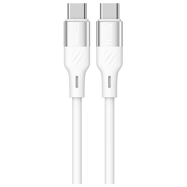  كابل ريسي  - RS22CC PD - تايب-سي إلى تايب-سي - بقدرة 100 واط - طول 1.5 متر - أبيض 