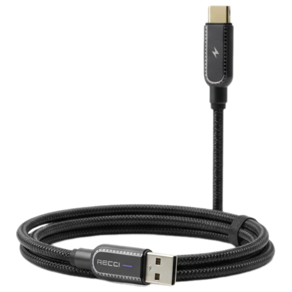  كيبل ريتشي - يو اس بي سي الى لايتنينج - بقدرة 20 واط - شحن سريع ونقل بيانات - أسود 