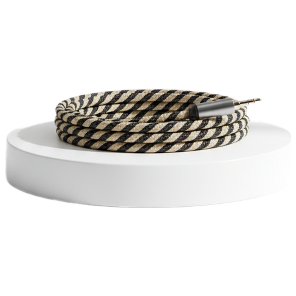  كيبل فيجن - اوكس 3.5 مم إلى 3.5 مم - 1 متر - نايلون متين مضفر - أصفر 