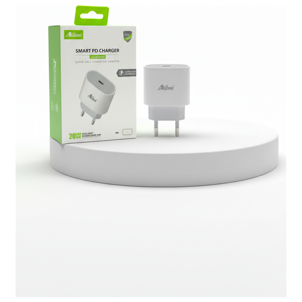 Allison Charger - 20W - USB-C Port - Fast & Safe Charging - White