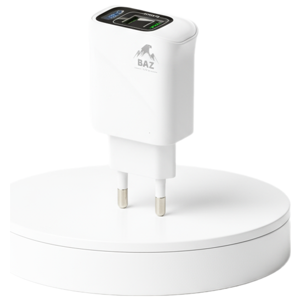  BAZ Fast Travel Charger 2in1 – Wall Charger – White 