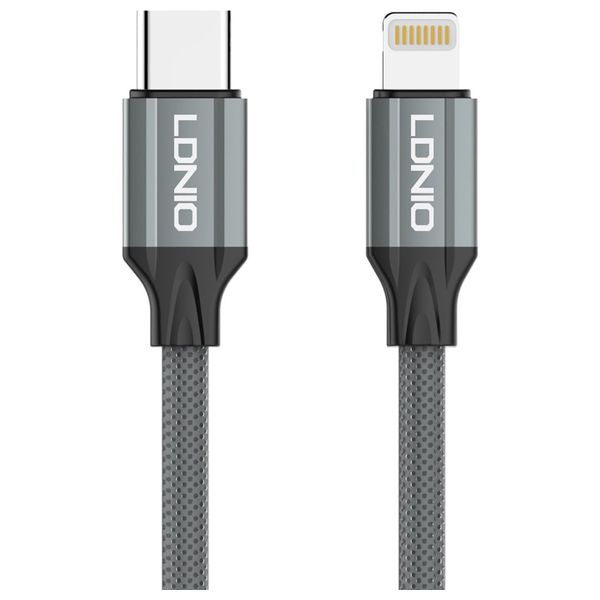  LDNIO - USB-C to Lightning Data Cable - 2 m - 30W - Gray 
