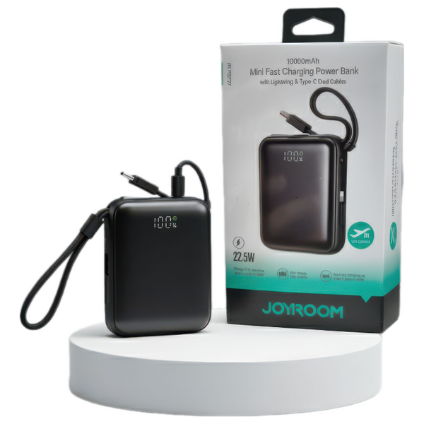  Joyroom - Mini Power Bank - 3-in-1 - Fast & Portable - 10000mAh - Black 