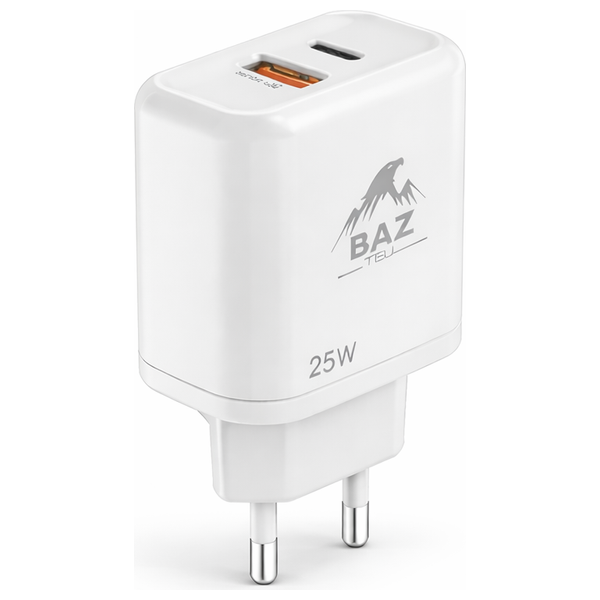  Baseus BA115 - Wall Charger - 2 Ports - 25W - White 