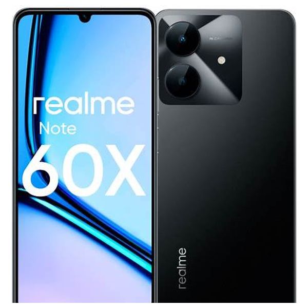  Realme Note 60x - 6.74-inch screen - 90Hz - Unisoc T612 processor - 5000mAh battery - 8MP camera - 4GB/128GB storage - IP54 resistance 