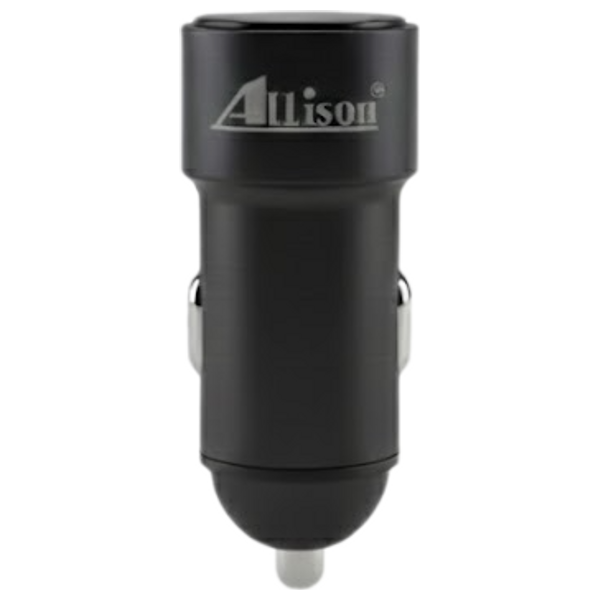شاحن سيارة Allison - منفذ يو اس بي اي مزدوج - شحن سريع ومستقر - اسود