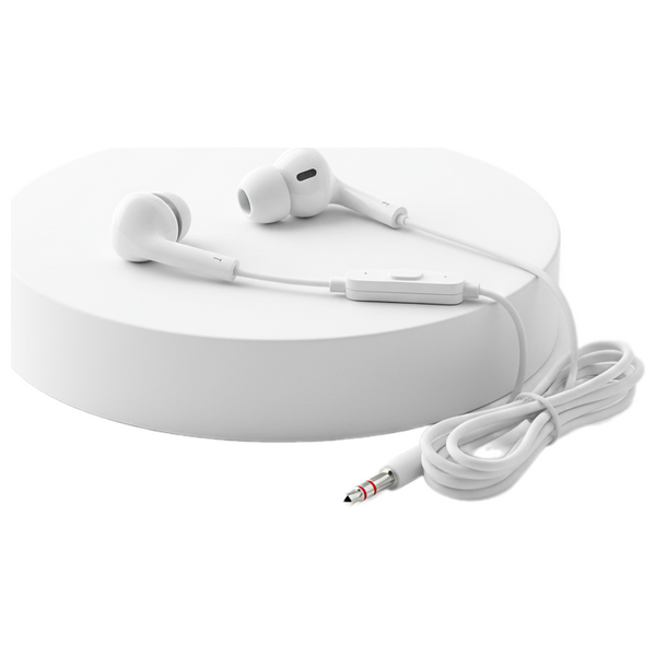  SIKENAI - Wired Headphones In Ear - With AUX Port - 3.5mm & Built-in Mic - White 