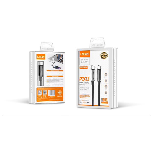  LDNIO LC921C - Cable USB-C To USB-C - 1 m - 240W - Black 