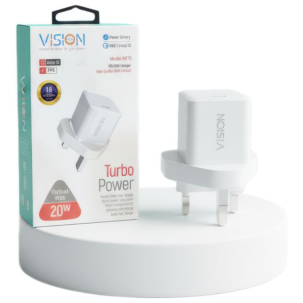  VISION Wall Charger  - Turbo Power Adapter 20W USB-C - White 