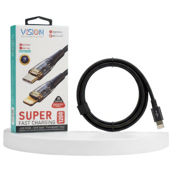 VISION - Fast Charging Cable - USB-C to Lightning - 27W - 1.2 m - Black 