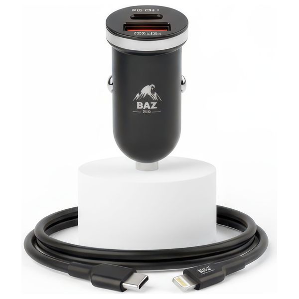  شاحن سيارة باز - BK303 - بقوة 30 واط - اسود 