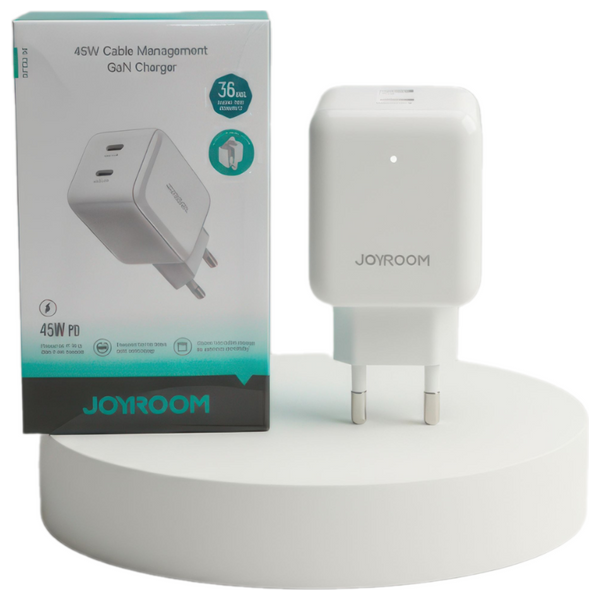  Joyroom 45W GaN Cable Management – Wall Charger – White 