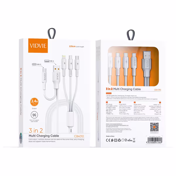  كيبل شحن متعدد الوظائف 5 في 1 فيدفي CB4010 - أبيض 