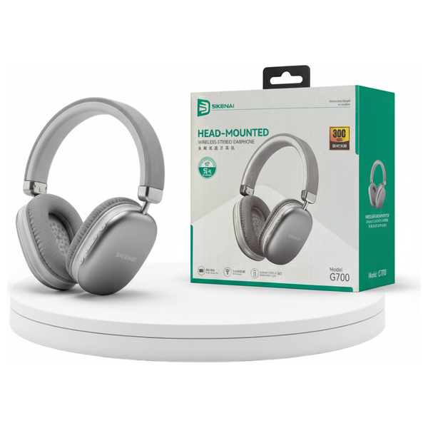  سماعة رأس سيكيناي لاسلكية - خفيف الوزن ومريح - 200 مللي أمبير - سلفر 