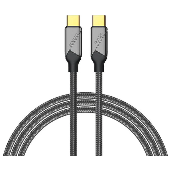  كابل  ريسي - RS18CC - تايب-سي إلى تايب-سي - طول 1.5 متر - بقدرة 240 واط - أسود 