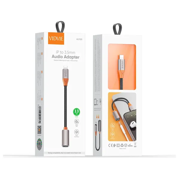  محول لايتينغ إلى 3.5 ملم اوكس فيدفي - AL1125 - بطول 0.13 متر - اسود 