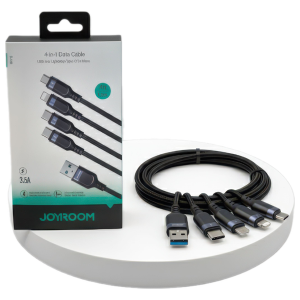  Joyroom 4-in-1 Charging Cable - Fast, Durable - Black 