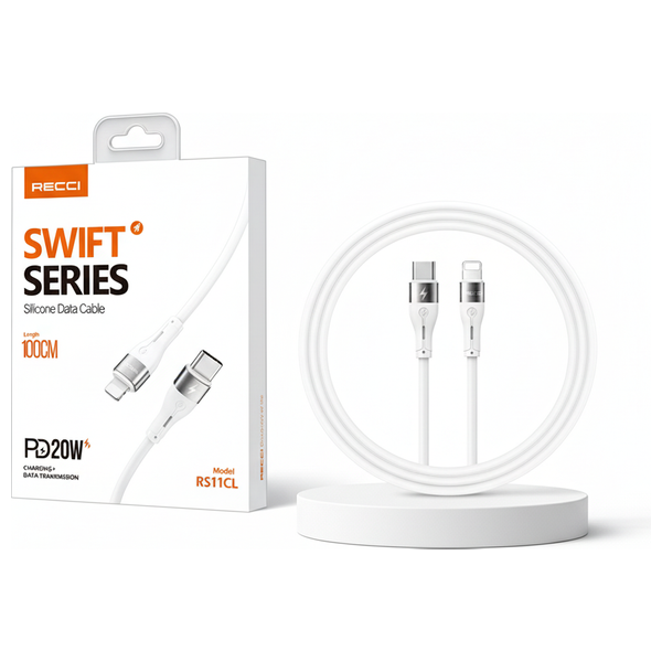  كابل بيانات سيليكون ريسي - RS11CL - بقدرة 20 واط - أبيض 
