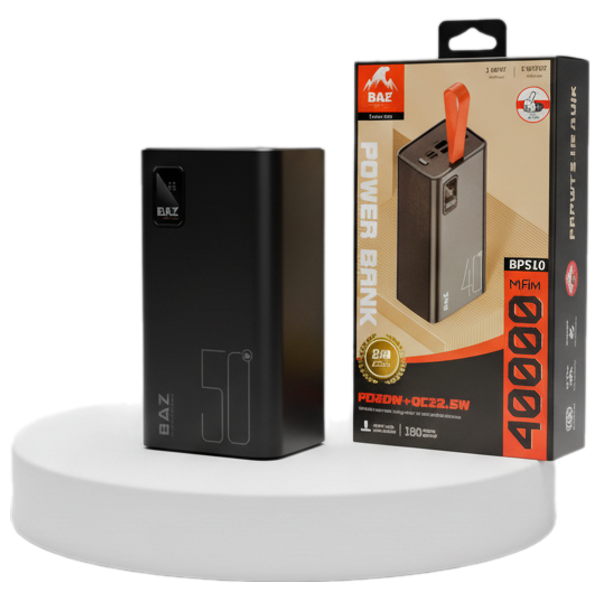  BAZ - Power Bank - 40000mAh - Fast Charging - Black 