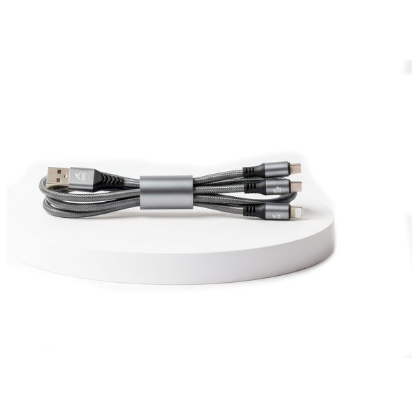 BAZ - Multi Charging Data Cable - 3-in-1-  1.2 m - Black