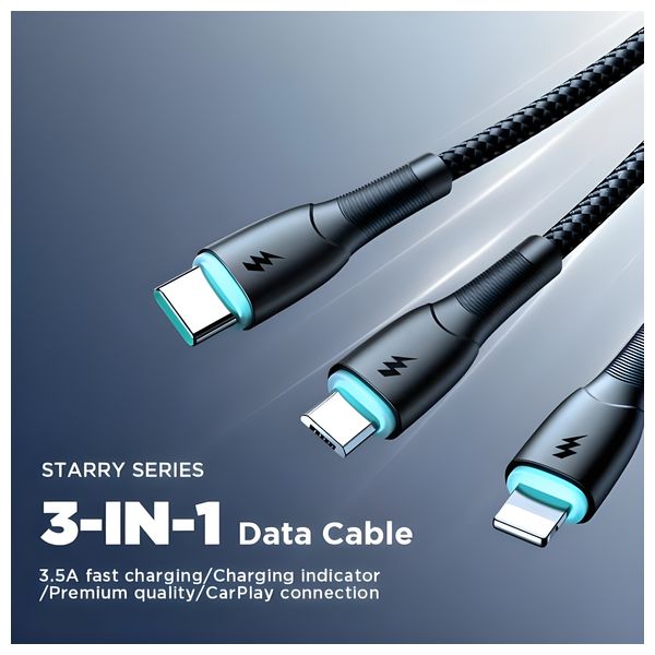  Joyroom - Fast Charging 3-In-1 Data Cable - 