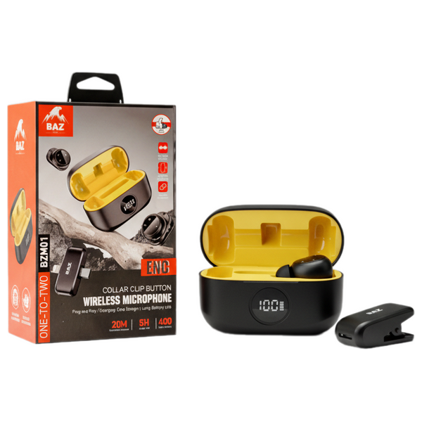 BAZ BZ01 – Collar Clip Wireless Microphone – Black