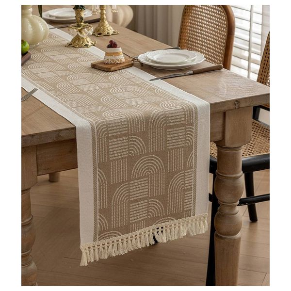  مفرش طاولة بوهيمي - بيجي 