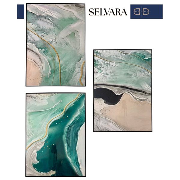  Dreamy decor Set of 3 Framed Prints - 70x 50cm - Blue 